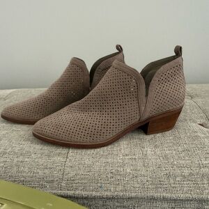 BP Taupe Perforated Ankle Booties